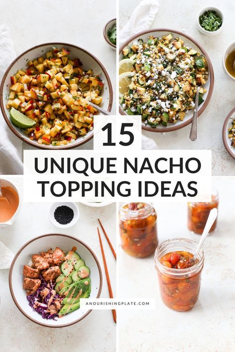 Nacho Toppings List, Meatless Nachos, Nachos For Dinner, Oven Cooked Bacon, Quick Pickled Vegetables, Raw Sushi, How To Make Nachos, Nacho Toppings, Bbq Salmon