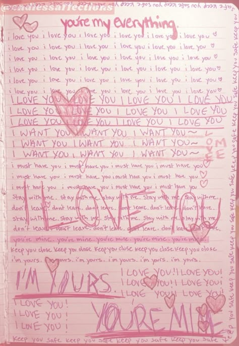 a pink tinted letter with words of infatuation Yandere Vibes, Yandere Aesthetic, Sick Love, Obsessive Love, Lovecore Aesthetic, Love Sick, Love My Boyfriend, Im Going Crazy, Yandere Simulator