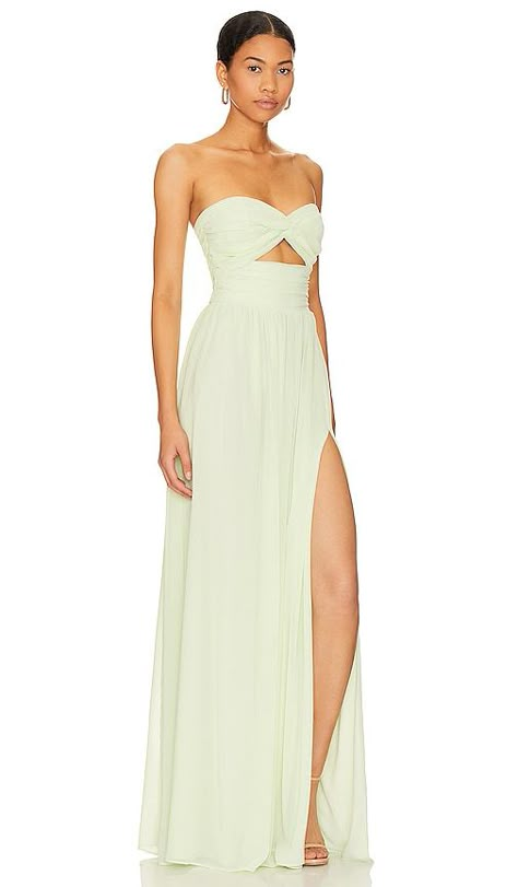 Katie May Adele Gown in Honeydew | REVOLVE