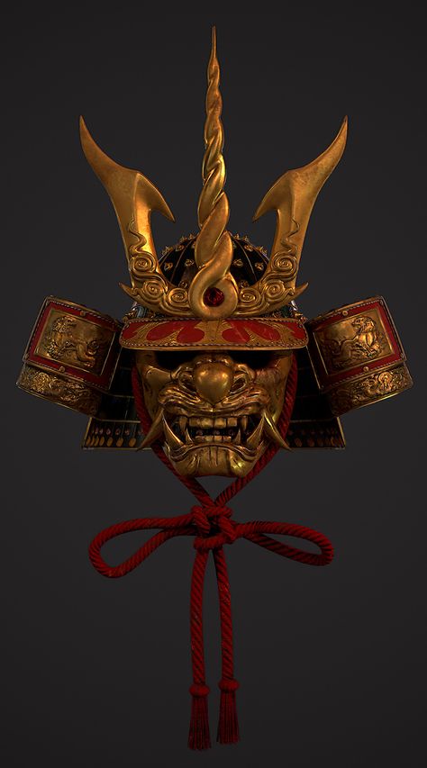 ArtStation - Samurai Kabuto, Justin Casale Dragon And Lion, Samurai Kabuto, Japanese Warrior Tattoo, Abc Art, Samurai Helmet, Randy Cunningham, Japanese Warrior, Samurai Armor, Warrior Tattoo