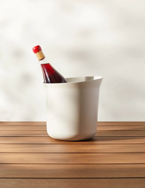 This champagne and wine bucket is made with durable bamboo fibers in a sleek design that can chill up to two wine bottles. Plus, this bucket is dishwasher-safe. Just Bought A House, Mimosa Brunch, Unique Glasses, Poolside Party, Farmhouse Pottery, Champagne Bucket, Wine Bucket, Toxic Foods, Champagne Buckets