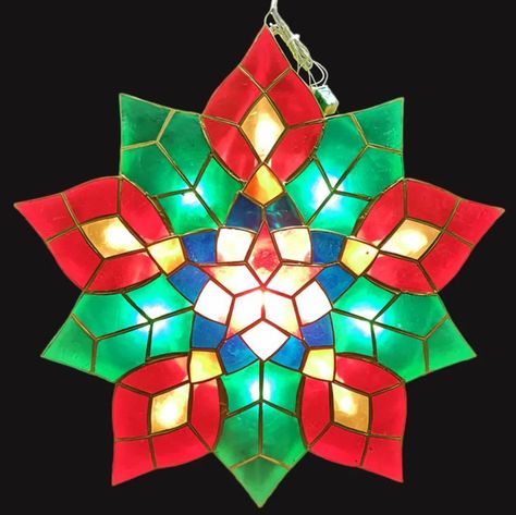 Christmas Parol, Lantern Christmas, Capiz Shell, How To Make Lanterns, Christmas Graphics, Stained Glass Crafts, Holy Mary, Paper Lanterns, Glass Crafts