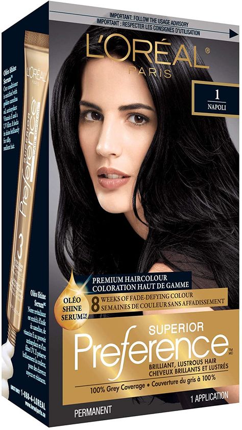 L'Oréal Paris Superior Preference Permanent Hair Color, 1.0 Ultimate Black: Amazon.ca: Beauty Loreal Paris Hair Color, Paris Hair Color, Loreal Paris Feria, Rose Blonde, Paris Hair, Deep Conditioning Hair, Conditioning Hair, Champagne Blonde, Body Cosmetics