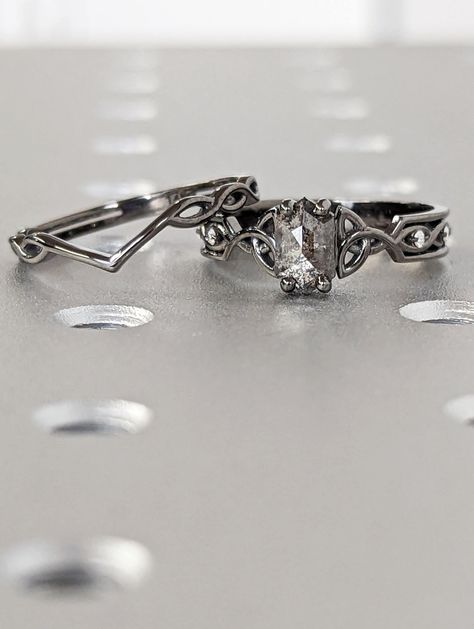 Twisted Engagement Ring, Gothic Wedding Rings, Celtic Wedding Bands, Gothic Engagement Ring, Salt And Pepper Diamond Ring, Celtic Engagement Rings, Engagement Rings Twisted, Cute Engagement Rings, Future Engagement Rings