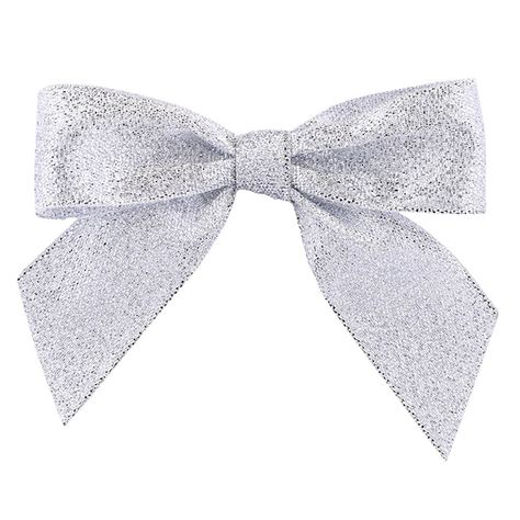 "Buy these JAM Paper 7/8\" Metallic Shimmer Twist Tie Bows, 100ct. at MIchaels. com. Give packages a classic look with these Metallic Shimmer Twist Tie Bows. Give packages a classic look with these Metallic Shimmer Twist Tie Bows. The bow features two loops with two tails and the twist tie makes this bow ideal for tying up small packages. Details: Available in multiple colors 7/8\" metallic ribbon 5\" twist tie 3.25\" span 60% Metallic/ 40% Nylon 100 pack | JAM Paper 7/8\" Metallic Shimmer Twist Silver Bow Tie, Jam Paper, Peach Fuzz, Silver Bow, Next Holiday, Birthday Presents, Classic Looks, Hair Ties, Jam