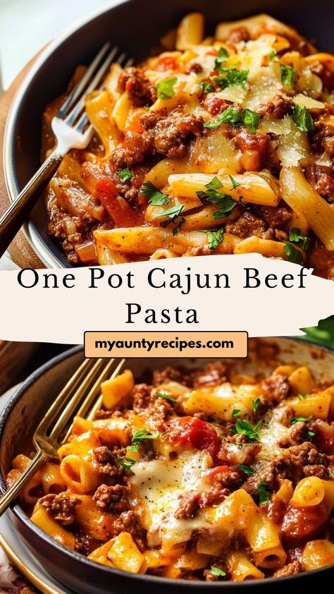 Spice up your dinner routine with this creamy Cajun beef pasta! Made in one pot, this dish features tender pasta, seasoned ground beef, and a rich, Cajun-spiced cream sauce. It’s an easy, comforting meal that’s full of bold flavor, perfect for satisfying cravings on busy evenings. Cajun Beef, Cajun Pasta Recipes, Ground Beef Pasta Recipes, Cream Sauce Pasta, Beef Pasta Recipes, Cajun Pasta, Pasta Easy, Ground Beef Pasta, Seasoned Ground Beef