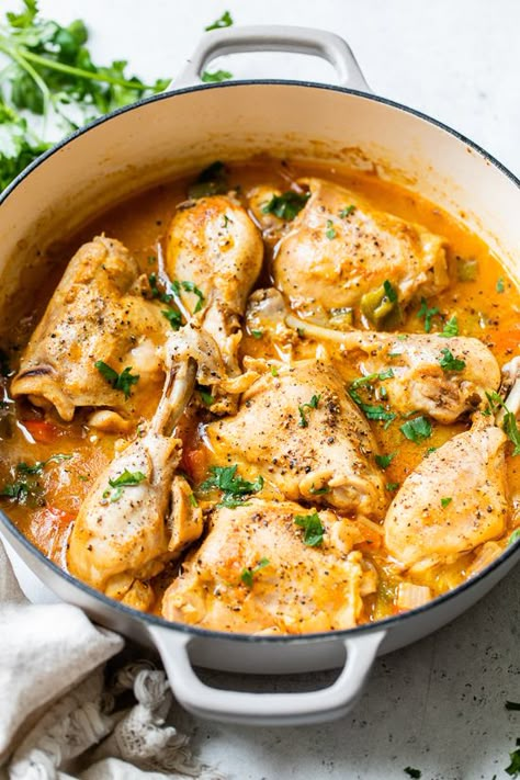 Bone In Chicken Stew, Paprika Chicken Stew, Hungarian Paprika Chicken, Chicken Stew Recipe, Stewed Chicken, Hungarian Paprika, Chicken Paprikash, Stew Chicken, Stew Chicken Recipe