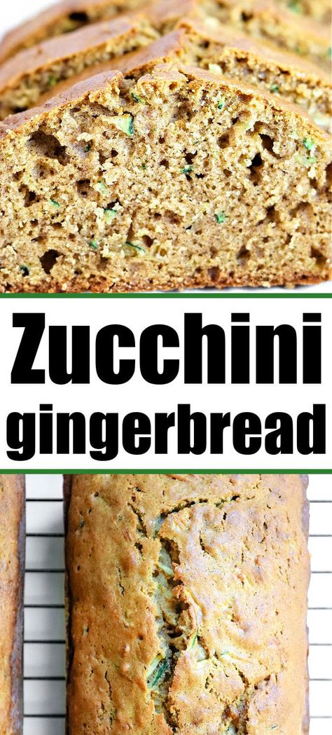 Zucchini gingerbread loaf is a moist sweet bread that is great during the holidays or year round. Breakfast with hidden vegetables is the best. #zucchinigingerbread #gingerbread #zucchinibread Gingerbread Zucchini Bread, Zucchini Gingerbread, Ginger Banana Bread, Pumpkin Zucchini Muffins, Traditional Christmas Desserts, Zucchini Loaf, Breads Recipes, Gingerbread Loaf, Traditional Christmas Cookies