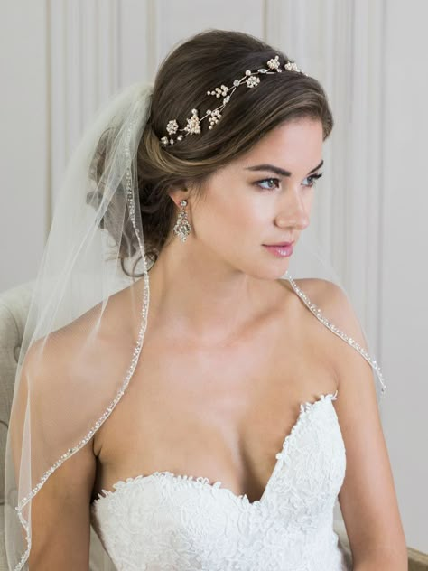 Bridal Hair With Vine, Updo With Tiara And Veil, Bridal Hair Updo With Veil, Bride Hairstyles With Veil, Bride Hairstyles Updo, Wedding Hairstyles For Short Hair, Bridal Hair Veil, Bridal Hairdo, Wedding Hair Up