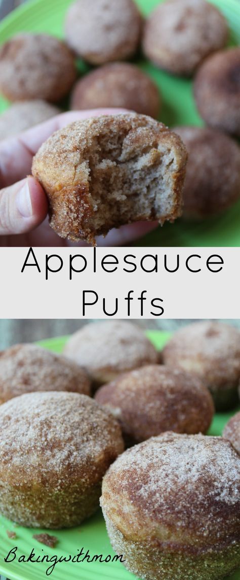 Applesauce puffs are great for breakfast, brunch or a snack. Easy prep and rolled in cinnamon sugar Applesauce Puffs, Breakfast Ideas For Toddlers, Snack Easy, Bisquick Recipes, Sem Lactose, Arbonne, Breakfast For Kids, Cinnamon Sugar, Coffee Cafe