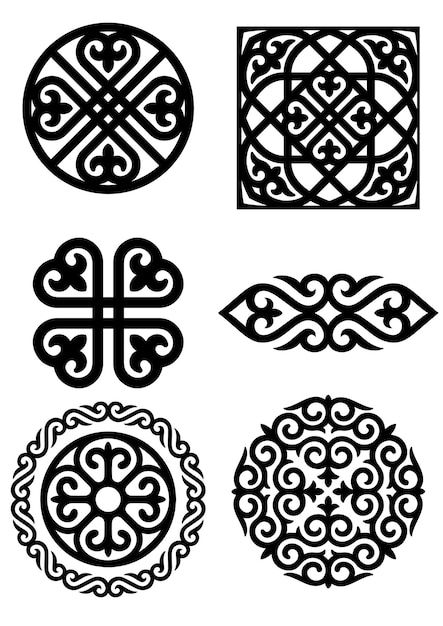 Kazakh Art, Kazakh Ornament, Ornamental Vector, Etched Jewelry, Ornament Design, Floral Border Design, Islamic Art Pattern, Celtic Art, Flash Art