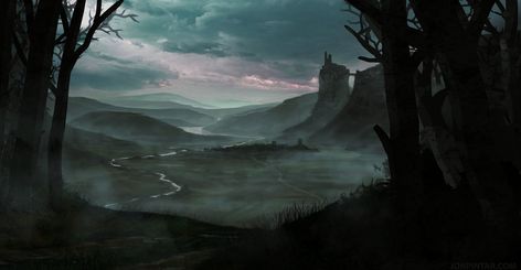 Welcome to Barovia by jonpintar.deviantart.com on @DeviantArt Strahd Aesthetic, Dnd Artwork, Gothic Setting, Curse Of Strahd, Warhammer Fantasy, Dark Places, Environmental Art, Fantasy Landscape, Writing Inspiration