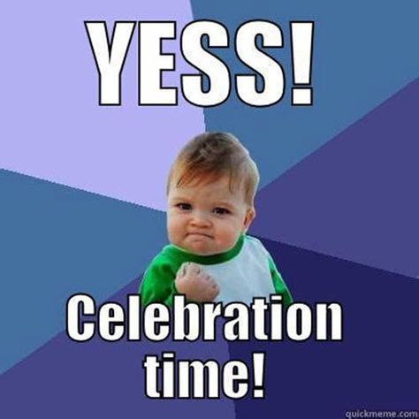 20 Celebration Memes That Are Simply The Best | SayingImages.com Celebration Meme Funny, Yes Funny Pic, Yes Meme Funny, Party Meme, Yes Memes, Celebrate Reaction Pic, Success Meme, Congrats Quotes, Meme Party