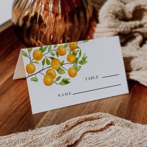 Wedding Invitations & Stationery | Zazzle Orange Wedding Summer, Orange Wedding Table, Rustic Table Numbers, Citrus Wedding, Wedding Reception Seating, Wedding Name Cards, Wedding Table Number Cards, Card Table Wedding, Wedding Table Number