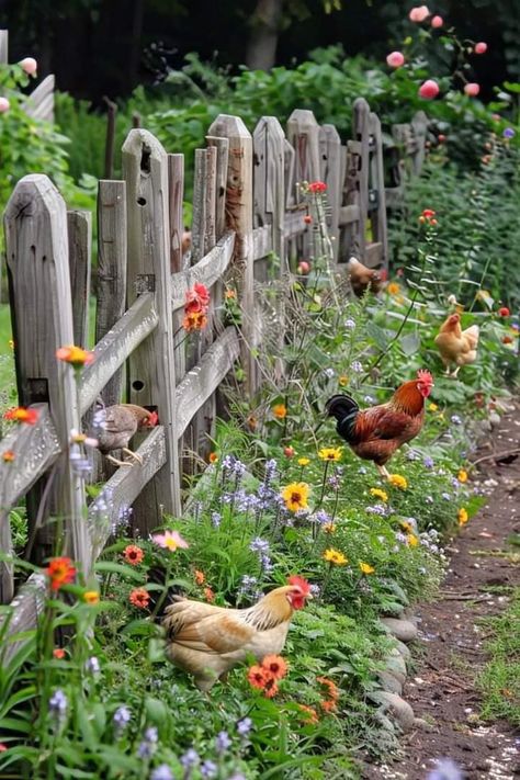 Animal Grooming, Garden Fence Ideas, What A Life, Future Farms, Cottage Farm, Cottage Garden Design, Animal Health, Garden Animals, Chickens And Roosters