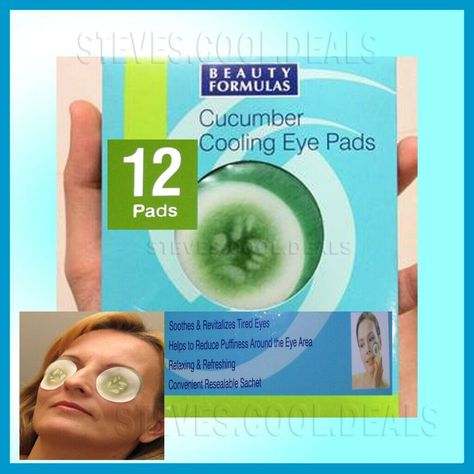 Cucumber Cooling Eye Pads 12 Pack Soothe Revitalizes Reduce Puffiness Tired Eyes Cucumber Eye Pads, Cucumber On Eyes, Dark Circles Under The Eyes, Beauty Formulas, Ideal Beauty, Herbal Essences, Tired Eyes, Witch Hazel, Puffy Eyes