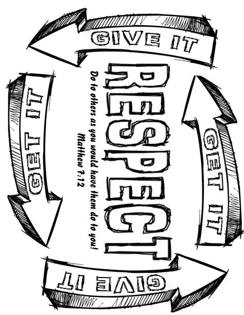 Teach the kids you have to give respect before you can get it. Respect Drawing Ideas, Respect Crafts For Kids, Respect Drawing Poster, Respect Coloring Pages, Respect Coloring Pages Free Printable, Respect Worksheets For Kids, Week Of Respect Bulletin Boards, Respect Activities For Kids, Respect And Responsibility Activities