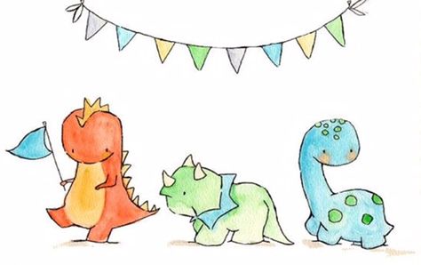 Art Dragon, Art Mignon, Kindergarten Art, Art Et Illustration, Cute Dinosaur, Art And Illustration, Baby Art, Childrens Illustrations, Childrens Art