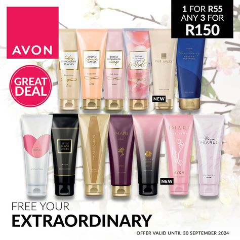 SPRING SALE: 3 FOR R150 ONLY R55 EACH. Perfumed Body Lotions for her. #AvonSouthAfrica #BodyLotion 𝙂𝙚𝙩 �𝙮𝙤𝙪𝙧𝙨 𝙝𝙚𝙧𝙚: https://za.avon-brochure.com/avon/lauragbeautylifestyle Or whatsapp me on 074-704-1000 𝘿𝙚𝙡𝙞𝙫𝙚𝙧𝙮 𝙞𝙣 𝘽𝙤𝙠𝙨𝙗𝙪𝙧𝙜/𝙂𝙚𝙧𝙢𝙞𝙨𝙩𝙤𝙣/𝘼𝙡𝙗𝙚𝙧𝙢𝙖𝙡𝙚/𝙀𝙙𝙚𝙣𝙫𝙖𝙡𝙚 𝙖𝙧𝙚𝙖𝙨, 𝐏𝐥𝐮𝐬 𝐲𝐨𝐮 𝐚𝐥𝐬𝐨 𝐞𝐚𝐫𝐧 𝐄𝐱𝐜𝐥𝐮𝐬𝐢𝐯𝐞 𝐏𝐢𝐧𝐤 𝐏𝐨𝐢𝐧𝐭𝐬 𝐟𝐫𝐨𝐦 𝐦𝐞 𝐨𝐧 𝐞𝐯𝐞𝐫𝐲 𝐨𝐫𝐝𝐞𝐫 #laurajeangraham #lauragbeautylifestyle #AvonSouthAfrica #ChooseAvon Rare Pearls, Avon Brochure, Body Lotions, Spring Sale, Body Lotion, Lotion, Pink