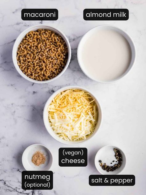 3-Ingredient Almond Milk Mac and Cheese (Lactose-free, Vegan) | The Fruity Jem Almond Milk Mac And Cheese, Almond Milk Cheese, Making Mac And Cheese, Vegan Mac And Cheese, Vanilla Almond Milk, Sliced Mushrooms, Unsweetened Almond Milk, Lactose Free, 3 Ingredient