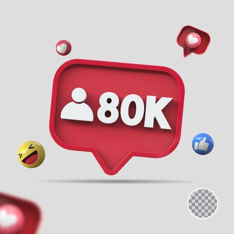 80k followers with icon 3d render Premiu... | Premium Psd #Freepik #psd #instagram #psd #follow #followers Idea Instagram Stories, 80k Followers, Follower Count, Acne Prone Skin Care, Instagram Success, Cartoon Wallpaper Iphone, 3d Icons, 3d Render, Acne Prone Skin