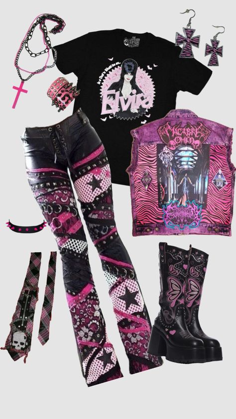 #punk #outfit #pink Pink Punk Outfits, Punk Outfit, Pink Punk, Outfit Pink, Punk Outfits, Mall Goth, Stylish Outfits, Style Me, Cool Outfits