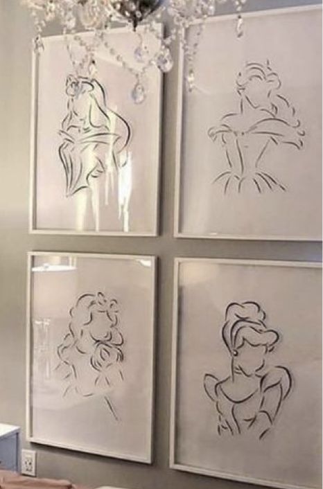 Disney Room Painting, Disney Aesthetic Room Decor, Disney Aesthetic Bedroom, Aesthetic Disney Bedroom, Disney Princess Bedroom Ideas Toddler, Disney Adult Bedroom, Disney Themed Office, Disney Theme Bedroom, Disney Mural Bedroom