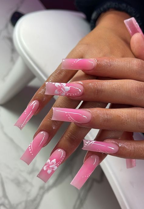 Nails With Different Shapes, Nail Designs Xl Square, Summer Hot Nails, Pink Valentine Day Nails, Baddie Medium Nails, New Acrylic Nails Trends, Valentines Nails Ideas Pink, Tropical Nails Square, Pink Acyrilics Nails