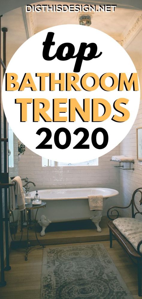 Are you looking for ways to spruce up your bathroom but don’t know the trends for 2020? Whether you’re making minor cosmetic fixes or big design overhauls, it’s important to consider what’s hot and what’s not before you get to work.Your research becomes even more important when you realize that the average renovation often comes to $10,000 or more. So, you want to make sure that you’re putting your money to good use. Bathroom Trends 2020, Kitchen Wall Hangings, Bathroom Design Trends, Home Design Diy, Blogger Inspiration, Retro Art Deco, Rustic Stone, Bathroom Top, Big Design