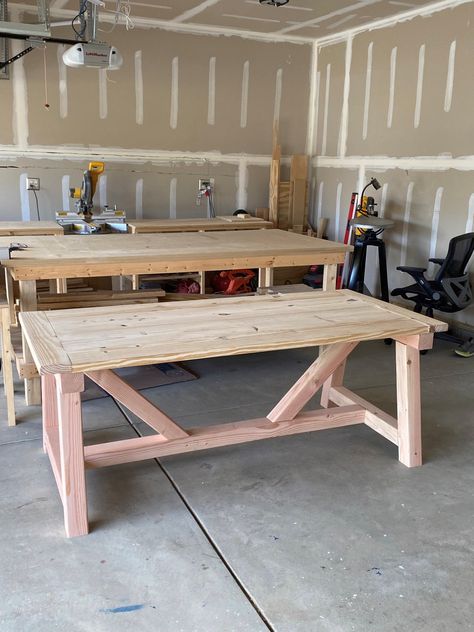 Truss Beam Table, Truss Table, Horse Projects, Beam Table, White Farmhouse, Wood Furniture Diy, Table Plans, Yard Ideas, Table Style