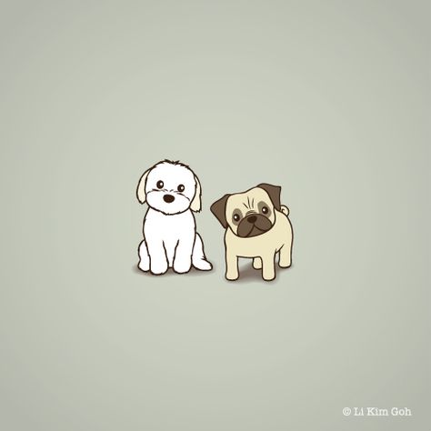 Shih Tzu Maltese Mix and Pug Dogs Wallpaper Iphone, Shih Tzu Maltese Mix, Maltese Tattoo, Poodle Tattoo, Tatoo Dog, Dog Wallpaper Iphone, Paw Wallpaper, Pug Tattoo, Drawing Tree