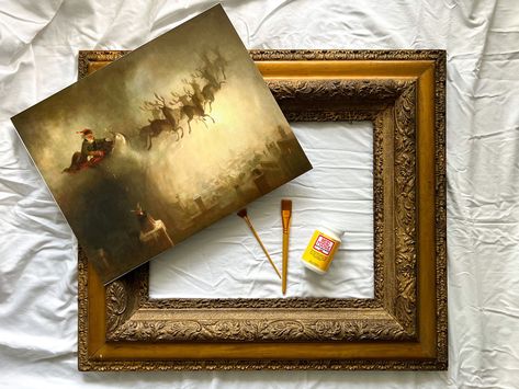 How to Make Art Prints Look Like a Vintage Painting with this faux oil painting DIY How To Make A Painting Look Vintage, How To Make A Print Look Like A Painting, Painting Picture Frames Diy, Diy Picture Frames Ideas, Nashville Design, Faux Painting Techniques, Floral Pictures, Dark Bohemian, Joyful Design