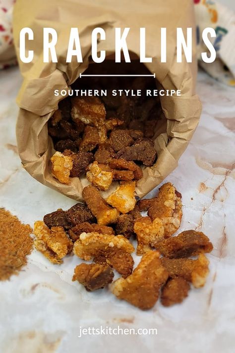 Southern Style Pork Cracklins Pork Crackling Recipe, Cracklins Recipe, Cajun Spice Recipe, Crackling Recipe, Cajun Spice, Cajun Food, Make Top, Salt Pork, Chinese Cooking Recipes