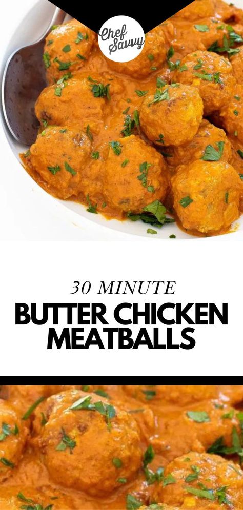 Save this Best Ever Butter Chicken Meatballs Recipe for Dinner! Butter Chicken Meatballs are a delicious twist on the classic Indian dish. The tender homemade chicken meatballs are simmered in a creamy, tomato-based butter curry sauce, creating a delicious and comforting meal! Follow Chef Savvy for more Easter Dinner Ideas for Family! Indian Dishes Recipes, Butter Chicken Meatballs, Chicken Meatball Recipe, Indian Meatballs, Butter Curry, Easter Dinner Ideas, Chicken Meatballs Recipe, Dinner Ideas For Family, Chilean Food