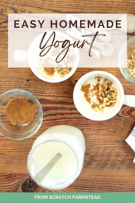 How to Make Crock Pot Yogurt - From Scratch Farmstead Make Yogurt In Crockpot, Homemade Greek Yogurt Crockpot, Homemade Yogurt Instant Pot, Home Made Yogurt Instant Pot, Yogurt From Scratch, Making Yogurt In Crockpot, Crock Pot Yogurt, Sour Cream Substitute, Make Your Own Yogurt