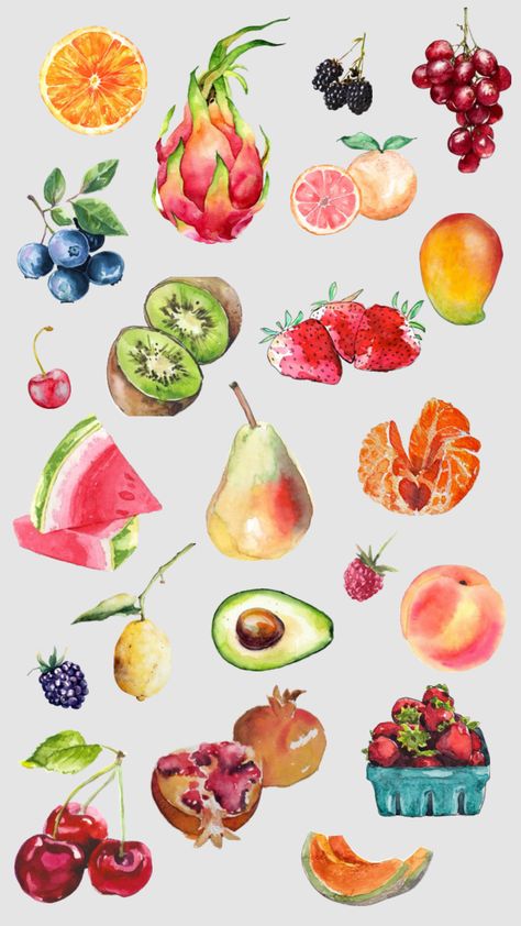 #fruitsalad #watercolor #fruit #fruitwatercolor