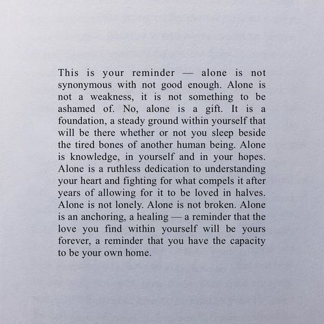 Bianca Sparacino on Instagram: “Maybe right now, your journey isn’t about love.  Maybe right now, your journey is about being alone. Maybe this is the season you are being…” Rainbowsalt Quotes, You Deserve Quotes, Bianca Sparacino, Deserve Quotes, Love Will Find You, Better Alone, Confidence Boosters, Secret Quotes, Single Life