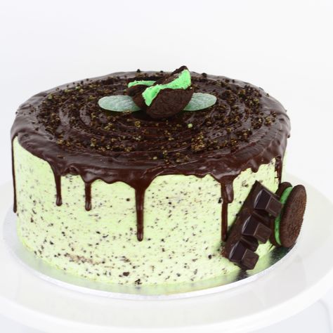 Chocolate Mint Cake Decoration, Mint Oreo Birthday Cake, Mint Cake Recipe, Mint Chocolate Cake Recipe, Mint Chocolate Chip Cake, Mint Chocolate Cake, Mint Cake, Mint Oreo, Chocolate Chip Cake