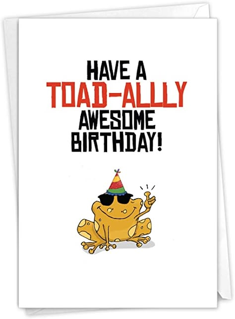 Frog Cards, Birthday Card Puns, Birthday Puns, Birthday Bulletin Boards, Birthday Greetings Funny, Happy Birthday Card Funny, Pun Card, Bday Cards, Colorful Birthday