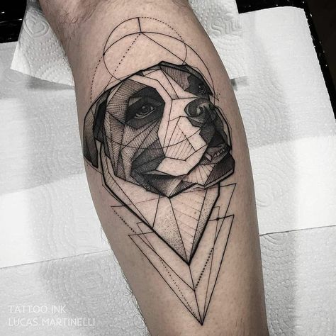 Geometric Dog Tattoo, Golden Retriever Tattoo, Boxer Tattoo, Pet Portrait Tattoos, Tatoo Dog, Small Dog Tattoos, Geometric Line Tattoo, Geometric Dog, Portrait Tattoos