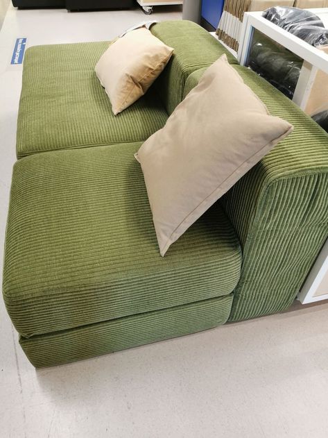 Ikea Couches Living Room Small Spaces, Green Floor Sofa, Ikea Jattebo Sofa, Ikea Mini Couch, Ikea Couches Living Room, Ikea Modular Sofa, Ikea Green Sofa, Low Sofa Living Room, Omhucph Sofa