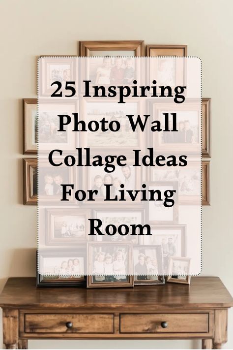 Looking to add some personality to your living room? Create a stunning photo wall collage with these inspiring ideas! Showcase your favorite memories and moments with a personalized touch. From black and white themes to colorful arrangements, get creative with your photo wall collage living room decor. Transform any blank wall into a beautiful display that reflects your style and personality. Whether you prefer a symmetrical layout or an eclectic mix of frames, there's a photo wall idea perfect Gallery Wall Old Frames, Family Wall Of Pictures, Diy Photo Wall Living Room, Wall Shelves Pictures Display, How To Group Art On Wall, Grandkid Photo Wall, How To Display Memorabilia, Family Wall Collage Living Rooms, Ideas For Displaying Photos