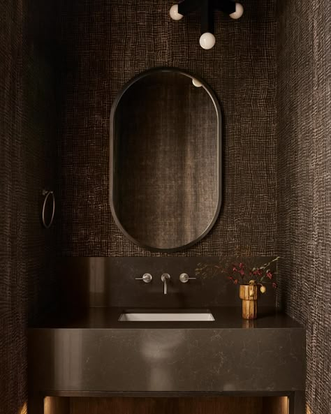 Interior design • Instagram Dark Wc, Boutique Bathroom, Interior Design Instagram, Bathroom Dimensions, Restroom Design, Home Making, Bathroom Design Decor, Park City Utah, Powder Bath