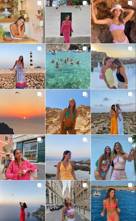 Beach Instagram Feed Ideas, Summer Instagram Inspiration, Instagram Feed Ideas Summer, Summer Aesthetic Instagram Feed, Beachy Instagram Feed, Beach Feed Instagram, Beach Ig Feed, That Girl Instagram Feed, Best Instagram Feed Layout