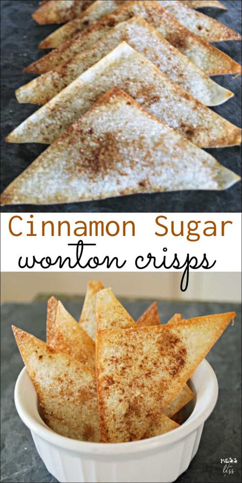 Wonton Wrapper Dessert, Wonton Wrapper Recipes Appetizers, Wonton Crisps, Wonton Wrapper Recipes, Wonton Chips, Weight Watcher Desserts, Wonton Recipes, Weight Watchers Desserts, Wonton Wrappers