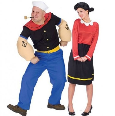 Disfraces para ir en Pareja - Disfraz de Olivia y Popeye. Olive Oyl Costume, Cute Couples Costumes, Popeye And Olive, Popular Halloween Costumes, Funny Couple Halloween Costumes, Olive Oyl, Clever Halloween Costumes, Cute Couple Halloween Costumes, Couples Halloween