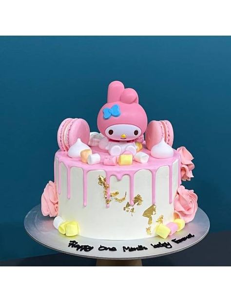 Melody Birthday Theme, My Melody Birthday Theme, Pastel My Melody, Sanrio Birthday Cake, My Melody Theme, My Melody Birthday, Melody Cake, Strawberry Shortcake Birthday Cake, Sanrio Cake