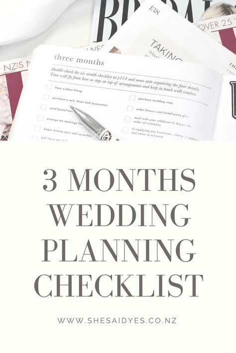 3 Months Wedding Planning Checklist 3 Month Wedding Planning Checklist, Wedding Planning Checklist 3 Months, 3 Month Wedding Planning, Wedding Planning List, Wedding Tools, Easy Wedding Planning, Wedding Planning Guide, Six Month, Planning Checklist