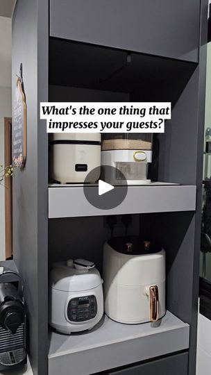 80K views · 1.6K reactions | If you are planning to have a tall unit in the kitchen, I highly recommend asking for these pull-out platforms!! Other than allowing easy access to your appliances, they also prevent heat from being trapped in the compartments (prolonged heat exposure can lead to peeling of laminates).

It would be best to decide what appliances you plan to house here beforehand, then get your ID or contractor to customize the size of the compartments accordingly. For reference, my compartments are L60cm x W60cm x H45cm :)

#sgreno #sghome #renoidea #kitchentallunit #kitchenrenovation #kitchenappliances | 🏠 Home Swee Home | Crash Adams · Good Side Tall Units In Kitchen, Crash Adams, Kitchen Tall Units, Kitchen Appliances Organization, Tall Unit, Kitchen Appliance Storage, 2024 Kitchen, Appliances Storage, Modular Kitchen Design