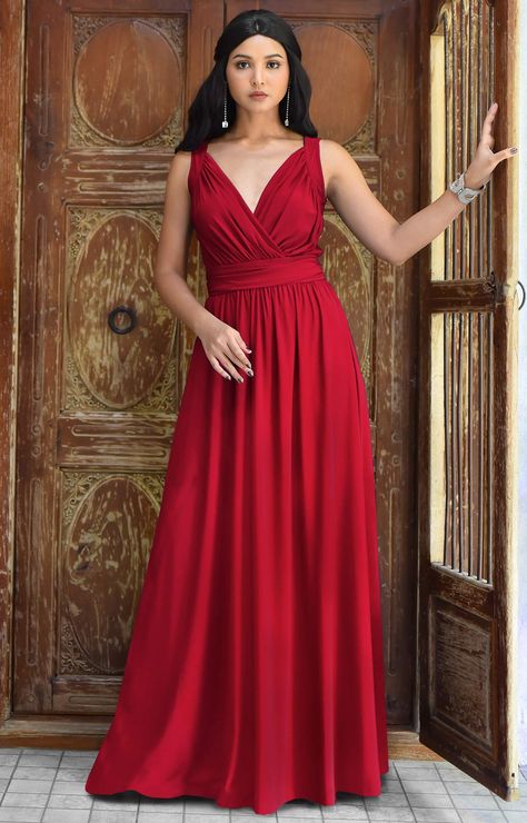 Stylish Summer Dresses, Cute Red Dresses, Bridal Party Gowns, Casual Dresses Plus Size, Designer Party Dresses, Dresses Beautiful, Elegant Maxi Dress, Sleeveless Gown, Stylish Party